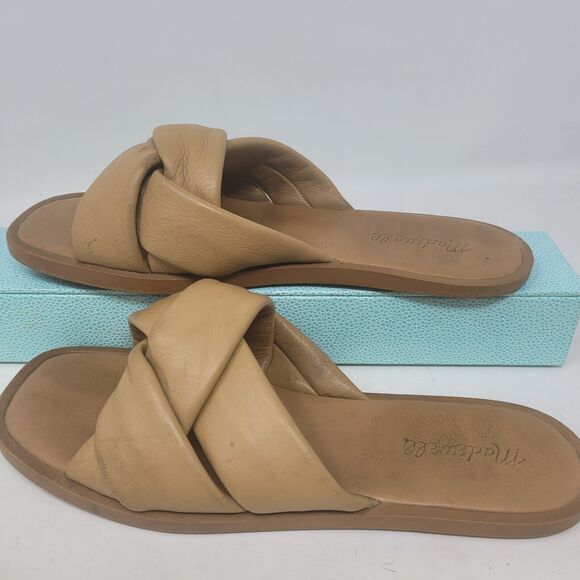 Madewell The Jayna Braided Slide Sandal in Amber Brown Womens 8 Shoes, EU 38.5 - Picture 2 of 6